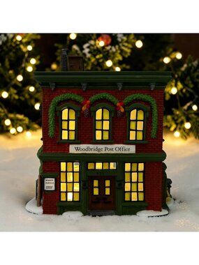 Dept 56 Woodbridge Post Office New England Village Lighted Building 1995